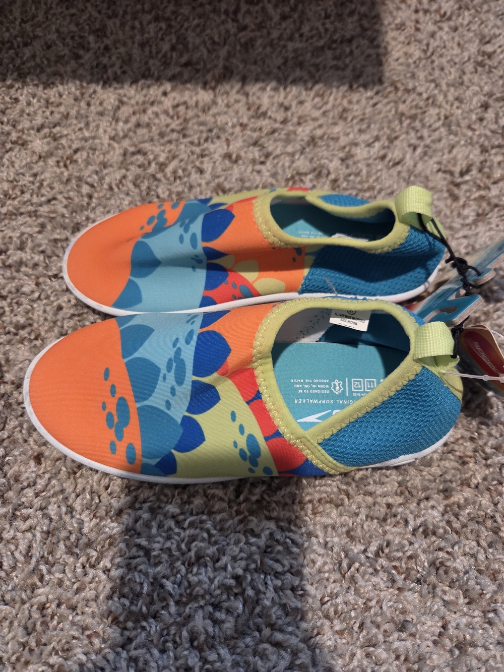 Speedo Kids Colorblock Orange, Blue & Lime Water Shoes